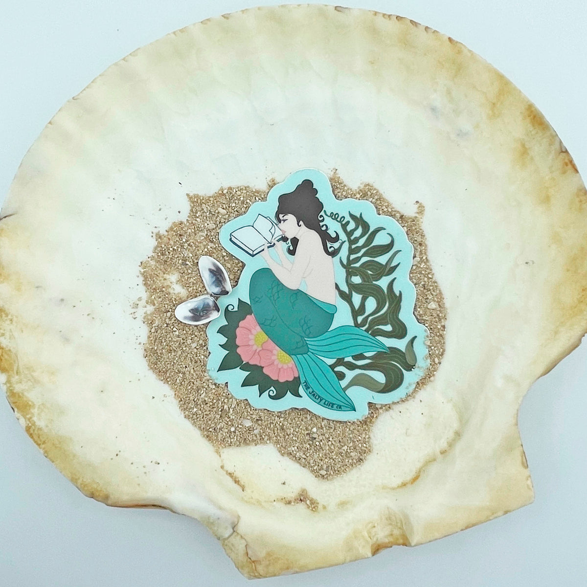 Reading Mermaid Sticker – The Salty Life Co.